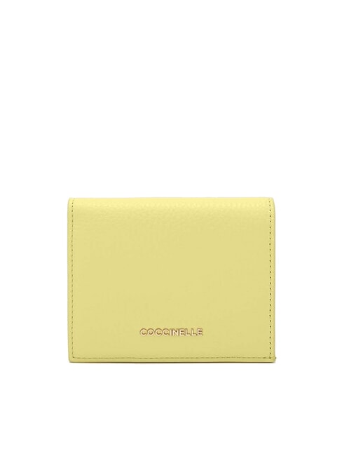 COCCINELLE METALLIC SOFT Kleine Geldbörse aus Leder Kalkwäsche - Brieftaschen Damen