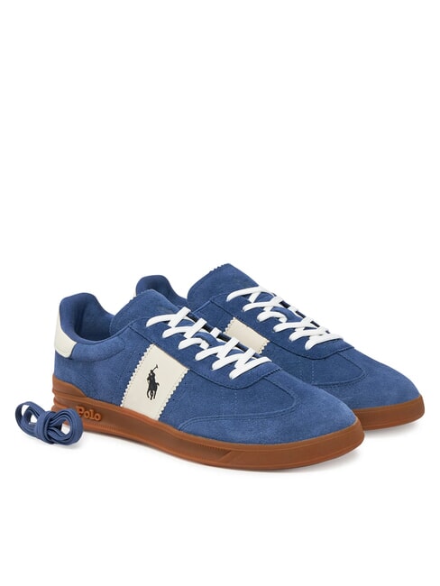 RALPH LAUREN HERITAGE Leder-Sneakers Hellmarineblau/Creme - Herrenschuhe