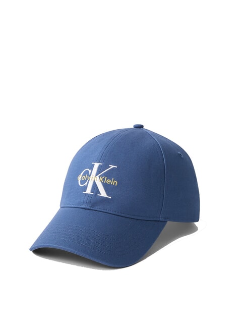 CALVIN KLEIN CKJ MONO LOGO Baseballkappe aus Baumwolle Blue Jeans - Mützen/Hüte