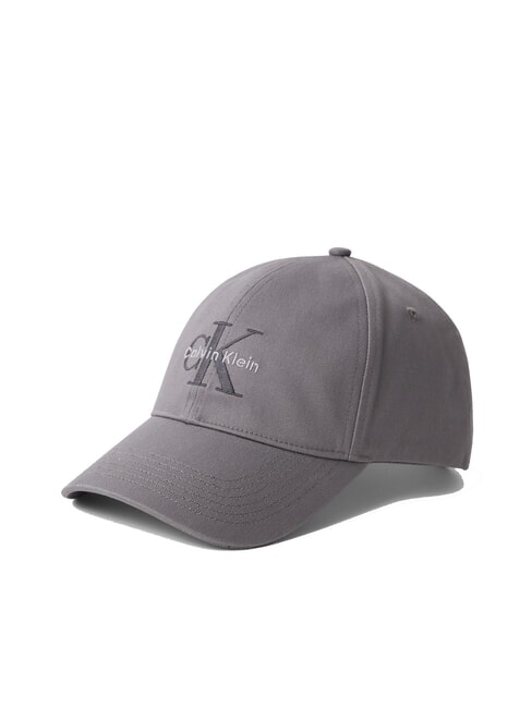 CALVIN KLEIN CKJ MONO LOGO Baseballkappe aus Baumwolle Granitgrau - Mützen/Hüte