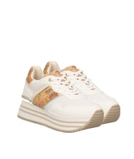 ALVIERO MARTINI PRIMA CLASSE GEO JR Plateau-Sneaker Wei&szlig; / Geo-Beige - Damenschuhe - 1