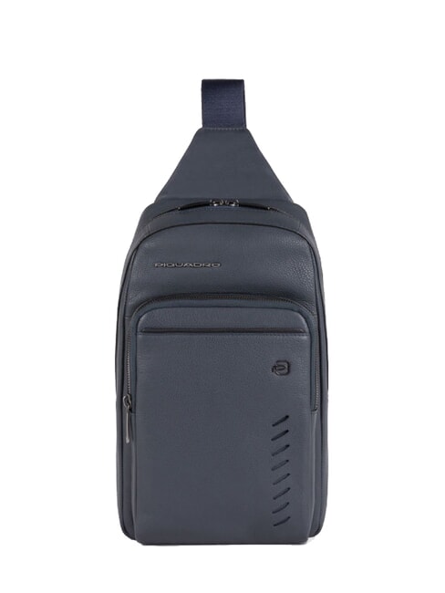 PIQUADRO NABUCCO One-Shoulder-Rucksack aus Leder Blau - PC-Rucksäcke