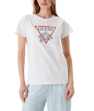 GUESS FLOWER BLING T-Shirt mit Druck und Applikation purwei&szlig; - T-Shirts und Tops f&uuml;r Damen - 1