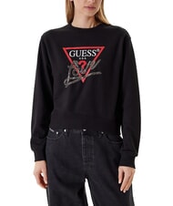 GUESS STUDDED LOVE Rundhals-Sweatshirt mit Nieten-Print - Sweatshirts Damen