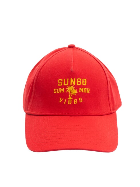 SUN68 LOGO Baseballkappe Feuerrot - Mützen/Hüte