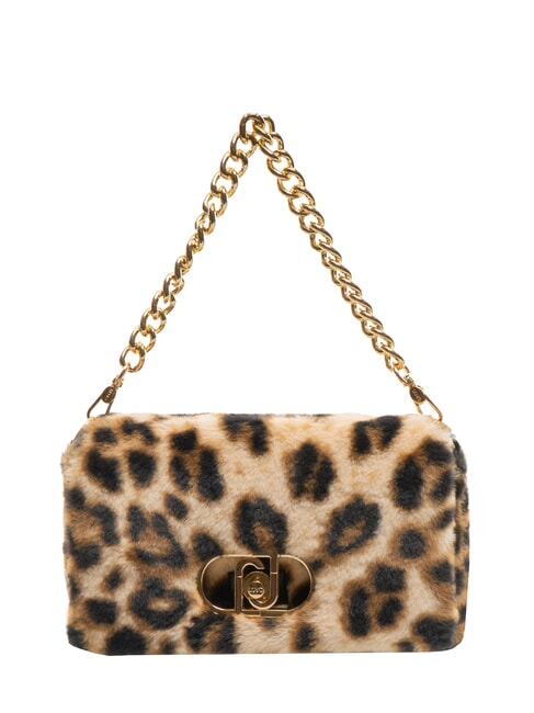 LIUJO LAPUFFY Plüsch-Umhängetasche mit Animal-Print natürlicher Fleck. - Damentaschen