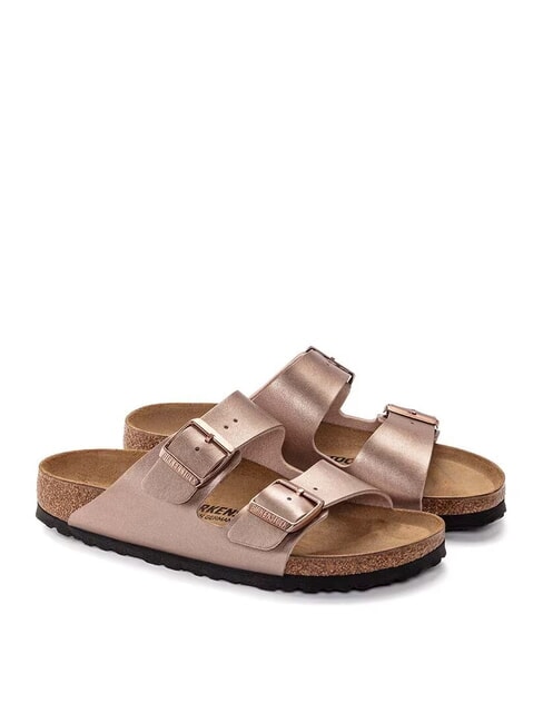 BIRKENSTOCK ARIZONA Metallische Slipper-Sandale Kupfer - Damenschuhe