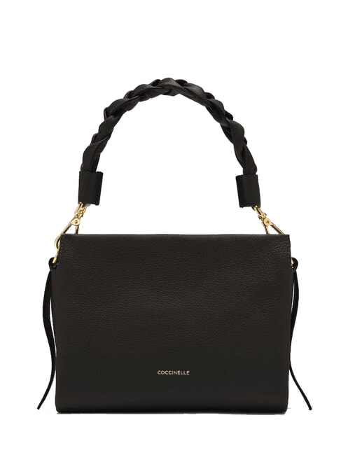 COCCINELLE BOHEME Handtasche, mit Schultergurt, aus Leder schwarz/cognac - Damentaschen