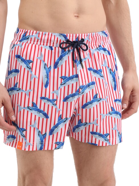 SUN68 SEASIDE Herren Strandkostüm rot/blau - Herrenbadehosen