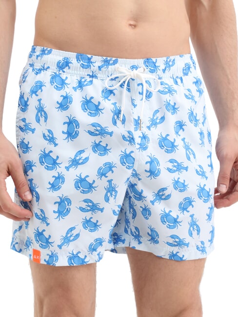 SUN68 BIG PRINT Strandkostüm für Herren weiß/blau - Herrenbadehosen