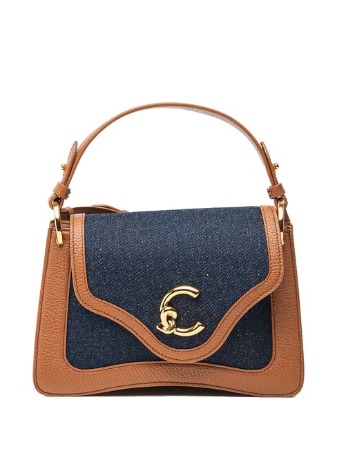 COCCINELLE C-ME DENIM Umhängetasche Blau/Cognac - Damentaschen