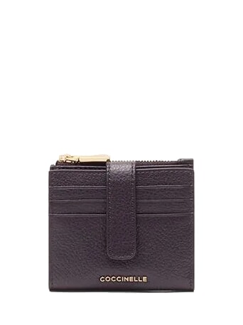 COCCINELLE METALLIC SOFT Mini-Geldbörse aus Leder Pflaumen - Brieftaschen Damen