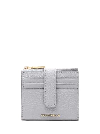COCCINELLE METALLIC SOFT Mini-Geldbörse aus Leder Schnee - Brieftaschen Damen