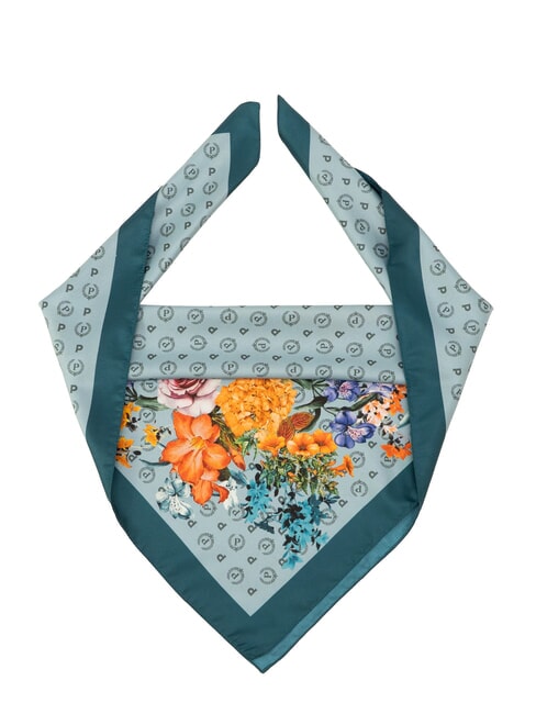 POLLINI FLOWERS TWILL Bedruckter Schal blaue Blumen - Schals