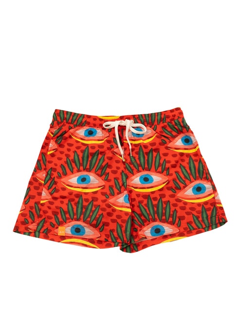 SUN68 TRIBALE Herren Strandkostüm feuerrot/blau - Herrenbadehosen