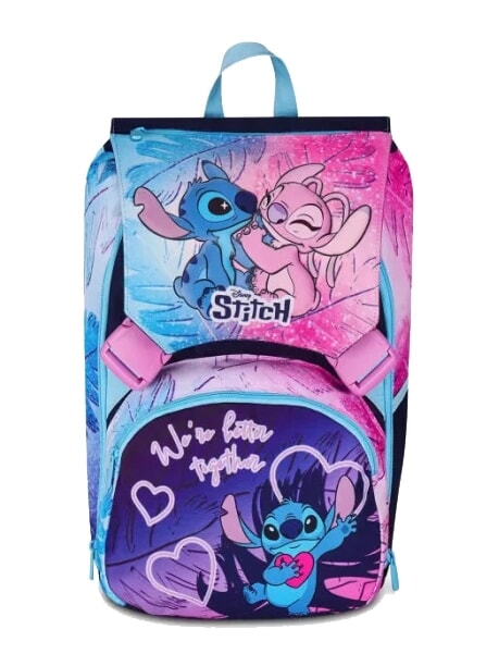 LILO & STITCH CUTE AND FLUFFY Erweiterbarer Rucksack blau marine - Rucksäcke für Schule &amp; Freizeit
