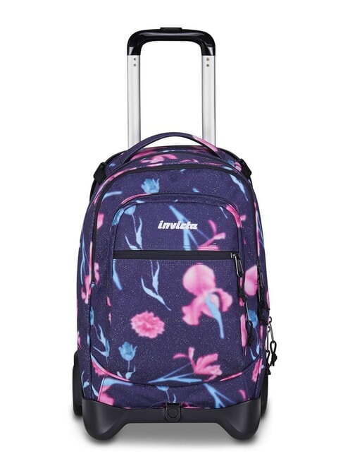 INVICTA FANTASY Abnehmbarer 2-Rad-Trolley-Rucksack zarte Blüten - Rucksäcke mit Trolleyfunktion