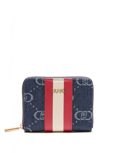 LIUJO CALIWEN  Mittelgroße Brieftasche mit Rundum-Reißverschluss blauer Denim - Brieftaschen Damen