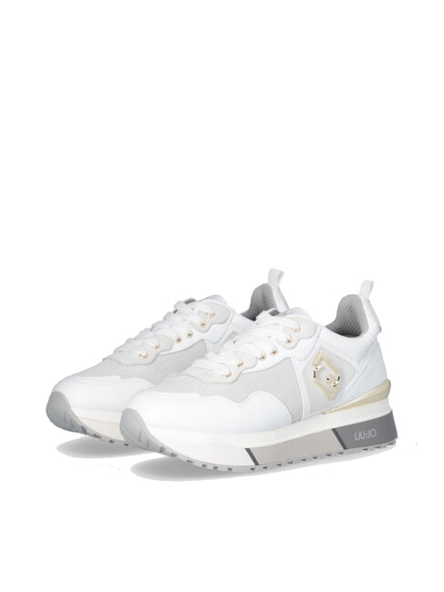 LIUJO MAXI WONDER 01 Sneakers aus Leder und Mesh Weiß - Damenschuhe