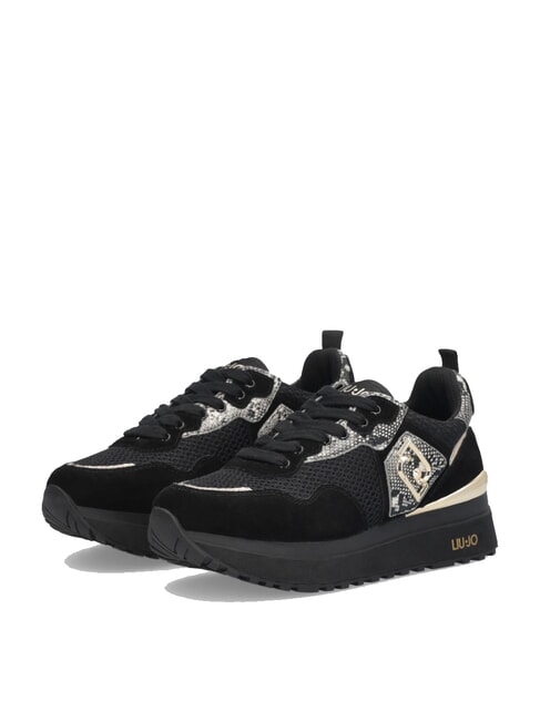 LIUJO MAXI WONDER 01 Plateau-Sneaker mit Python-Details Schwarz - Damenschuhe