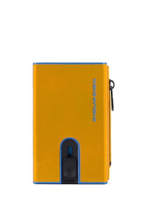 PIQUADRO BLUE SQUARE Lederbrieftasche mit Schiebesystem Gelb - Brieftaschen Herren