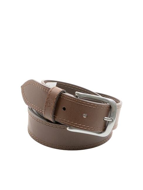 TIMBERLAND CASUAL Doppelt genähter Ledergürtel Kakao - Gürtel