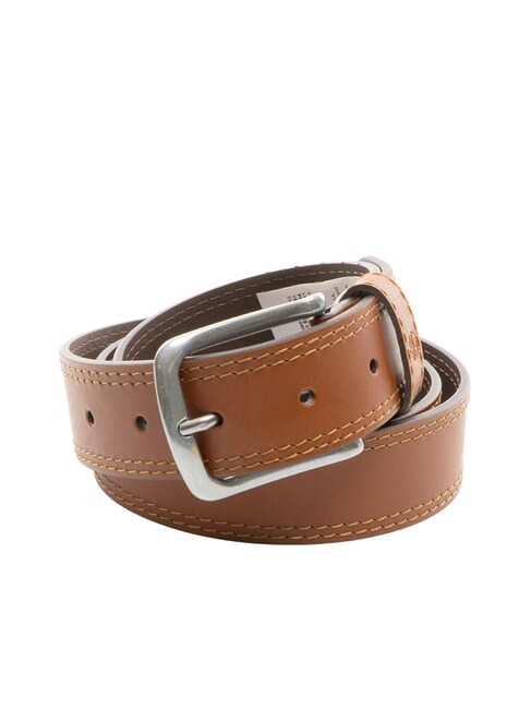 TIMBERLAND CASUAL Doppelt genähter Ledergürtel Cognac - Gürtel