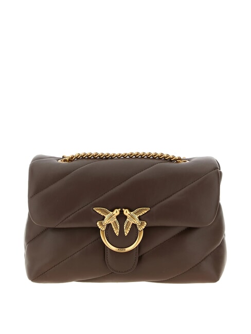 PINKO CLASSIC LOVE PUFF Tasche aus Nappaleder braunkastanie-antikgold - Damentaschen