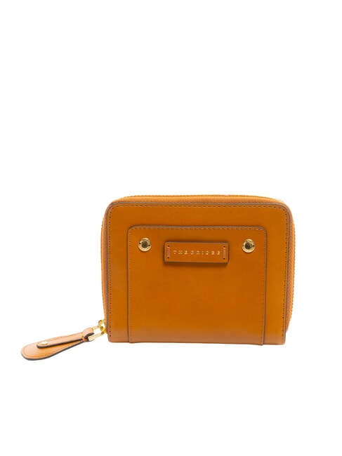 THE BRIDGE CECILIA Mittelgroße Lederbrieftasche mit umlaufendem Reißverschluss Cognac / Gold - Brieftaschen Damen