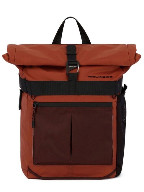 PIQUADRO ARNE Rolltop-Rucksack für 15,6-Zoll-Laptop ORANGE - PC-Rucksäcke