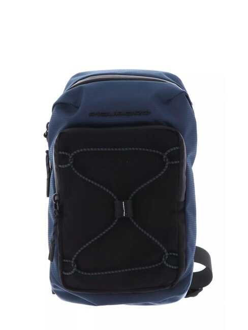 PIQUADRO MICK Ein-Schulter-Rucksack / Umhängetasche blau/schwarz - PC-Rucksäcke