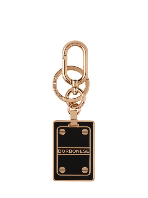 BORBONESE KEYRING Schlüsselanhänger schwarz/hellgold frei - Schlüsselanhänger und Schlüsseletuis
