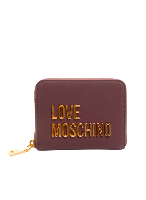 LOVE MOSCHINO BOLD LOVE Aorund mittelgroße Geldbörse mit Reißverschluss Wein - Brieftaschen Damen