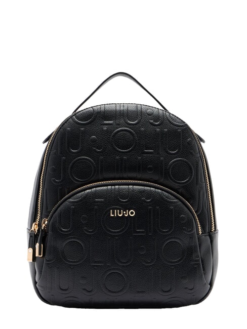 LIUJO MANHATTAN Mittelgroßer Rucksack mit geprägtem Logo SCHWARZ - Damentaschen