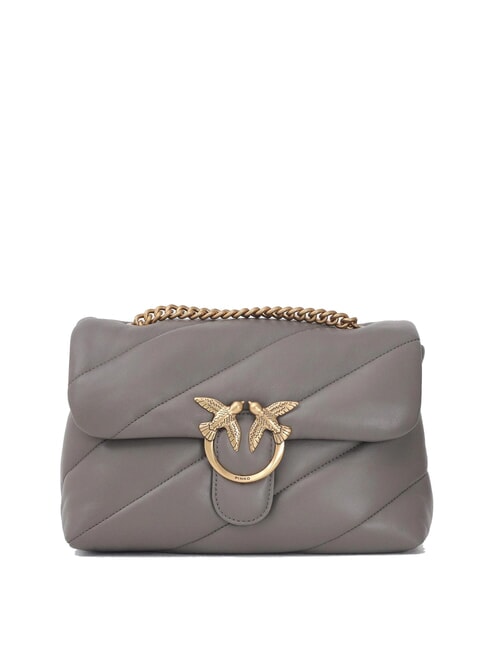 PINKO CLASSIC LOVE PUFF Tasche aus Nappaleder Asphaltgrau 1 - Antike Tore - Damentaschen