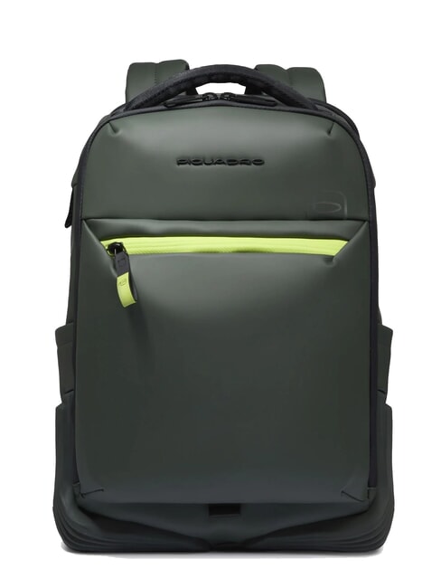 PIQUADRO CORNER SPECIALE GOMMATO  14" Laptop-Rucksack, erweiterbar GRÜN - PC-Rucksäcke