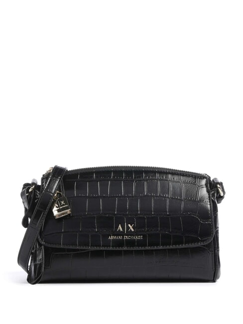 ARMANI EXCHANGE JANE CROCO Umhängetasche mit Krokodil-Print Schwarz - Damentaschen