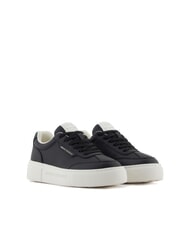 ARMANI EXCHANGE KURT MINI-TUMBLED Sneakers mit hoher Sohle Schwarz - Damenschuhe - 1