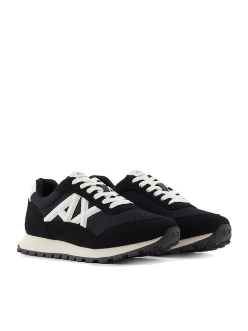 ARMANI EXCHANGE DROP MICROSUEDE Sneaker mit kontrastierendem Logo schwarz + cremeweiß - Herrenschuhe