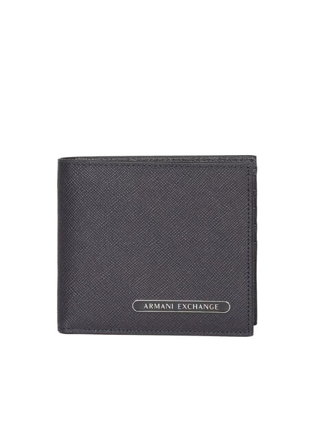 ARMANI EXCHANGE BARCELONA Zweifach faltbare Brieftasche aus Saffiano-Leder tiefes Marineblau - Brieftaschen Herren