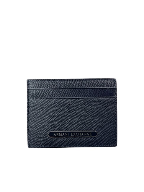 ARMANI EXCHANGE BARCELONA Flaches Kreditkartenetui aus Leder tiefes Marineblau - Brieftaschen Herren
