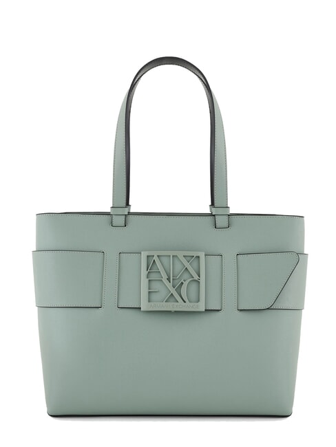 ARMANI EXCHANGE A|X BUCKLE Schulter-Shopper-Tasche Salbei - Damentaschen