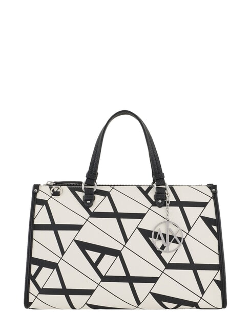 ARMANI EXCHANGE GYNGER Handtasche mit Schultergurt weiß/schwarz - Damentaschen