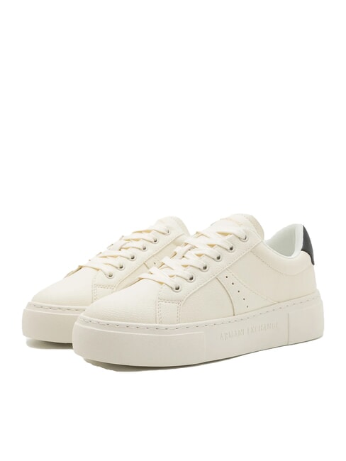 ARMANI EXCHANGE A|X Turnschuhe cremefarben + schwarz - Damenschuhe