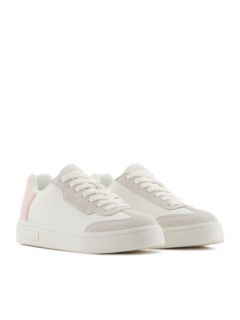 ARMANI EXCHANGE A|X Sneaker mit Kontrastdetail cremeweiß+hellrosa - Damenschuhe