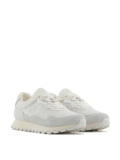 ARMANI EXCHANGE A|X Sneaker mit Allover-Logo hellgrau + cremeweiß - Damenschuhe