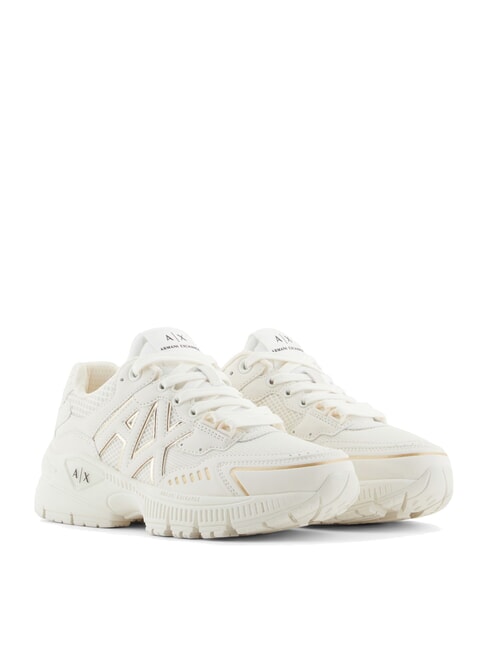 ARMANI EXCHANGE A|X Chunky Sneaker mit Mesh-Einsätzen cremeweiß + gold - Damenschuhe