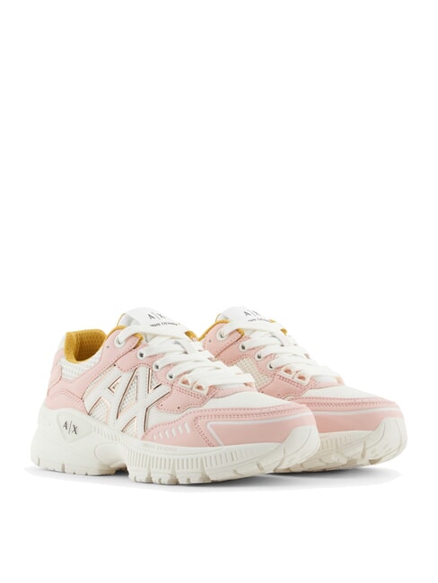 ARMANI EXCHANGE A|X Chunky Sneaker mit Mesh-Einsätzen Hellrosa + Cremeweiß - Damenschuhe