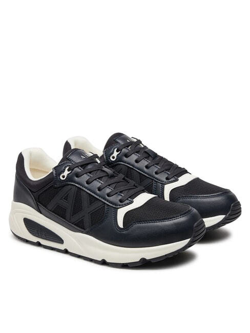 ARMANI EXCHANGE A|X Sneaker mit seitlichem Logo Dunkelblau + Cremeweiß - Herrenschuhe