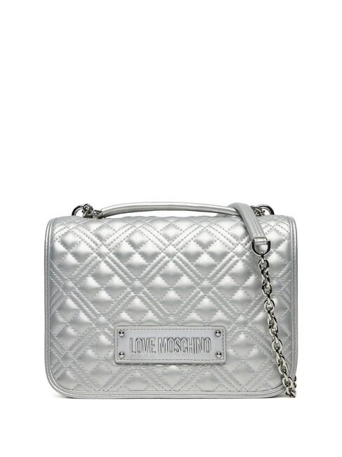 LOVE MOSCHINO BOLD LOVE Umhängetasche mit Kettengriffen Silber - Damentaschen